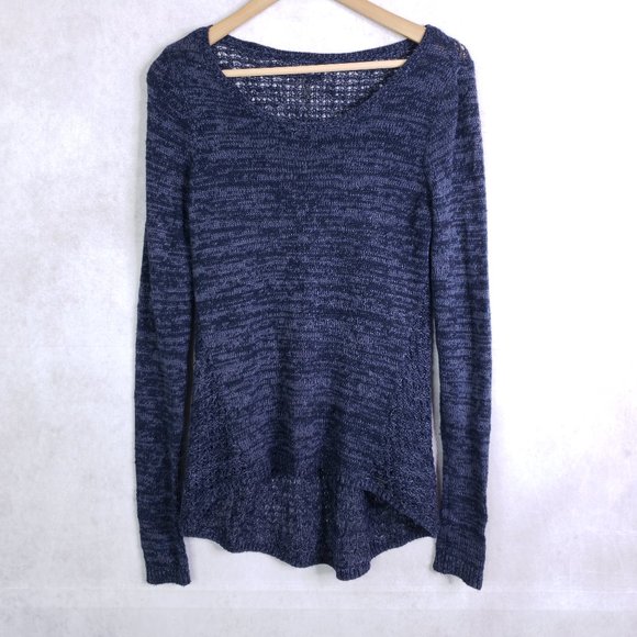 Hollister Women's L (Approx) Blue Long Sleeve Knit Pullover Tunic Sweater Top - Picture 1 of 7
